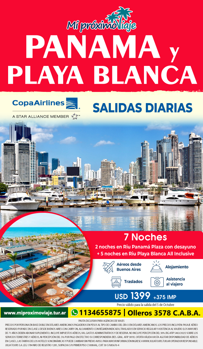 PANAMA y PLAYA BLACA - SALIDAS DIARIAS con COPA AIRLINES